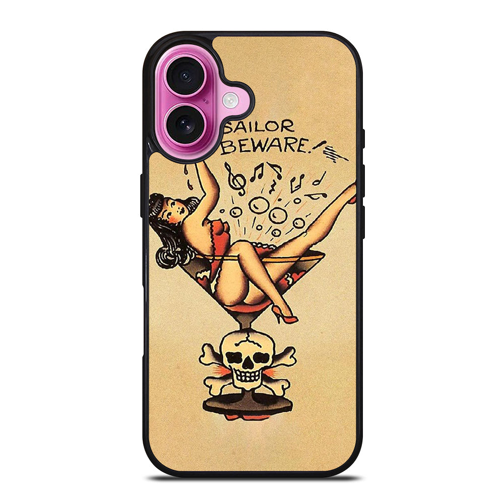 SAILOR JERRY BEWARE TATTOO iPhone 16 Plus Case Cover
