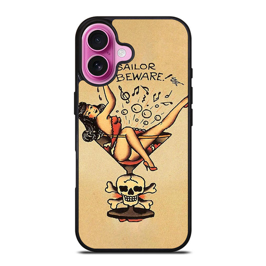 SAILOR JERRY BEWARE TATTOO iPhone 16 Plus Case Cover