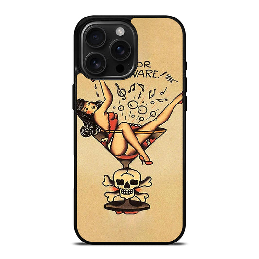SAILOR JERRY BEWARE TATTOO iPhone 16 Pro Max Case Cover