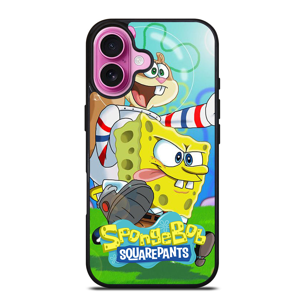 SANDY SQUIRREL AND SPONGEBOB SQUAREPANTS iPhone 16 Plus Case Cover