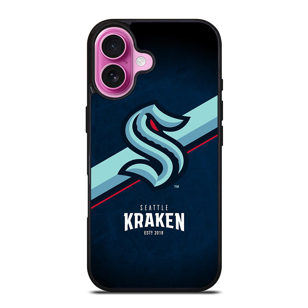 SEATTLE KRAKEN STRIPE LOGO iPhone 16 Plus Case Cover