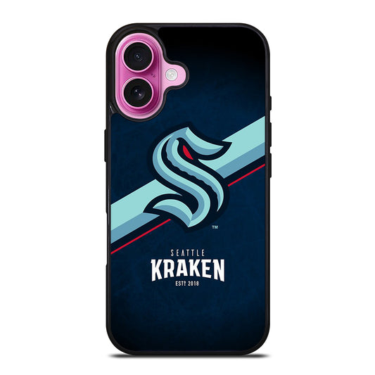 SEATTLE KRAKEN STRIPE LOGO iPhone 16 Plus Case Cover