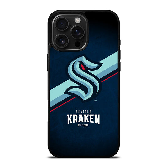 SEATTLE KRAKEN STRIPE LOGO iPhone 16 Pro Max Case Cover
