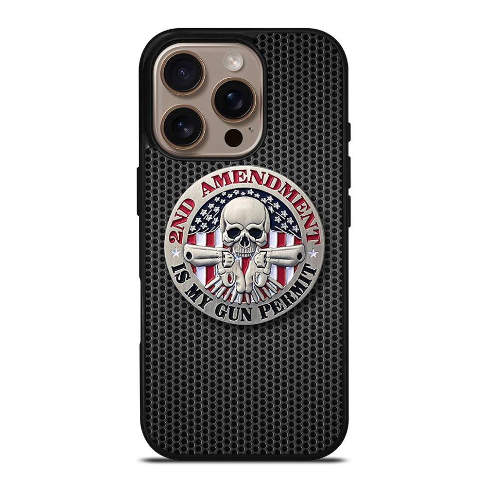 SECOND AMENDMENT AMERICAN GUN METAL LOGO iPhone 16 Pro Case Cover