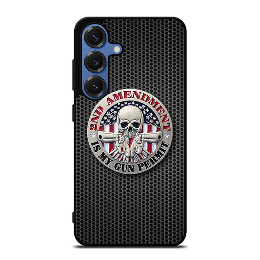 SECOND AMENDMENT AMERICAN GUN METAL LOGO Samsung Galaxy S25 Case Cover