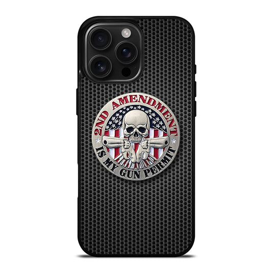 SECOND AMENDMENT AMERICAN GUN METAL LOGO iPhone 16 Pro Max Case Cover