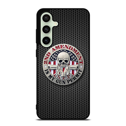 SECOND AMENDMENT AMERICAN GUN METAL LOGO Samsung Galaxy S24 FE Case Cover