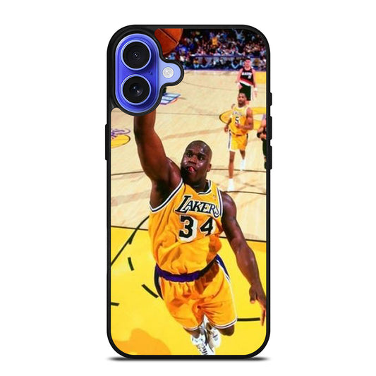 SHAQUILLE O'NEAL LA LAKERS NBA DUNK iPhone 16 Case Cover