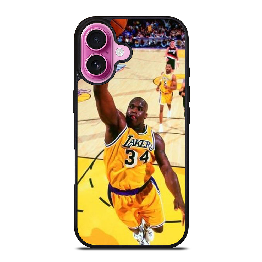 SHAQUILLE O'NEAL LA LAKERS NBA DUNK iPhone 16 Plus Case Cover