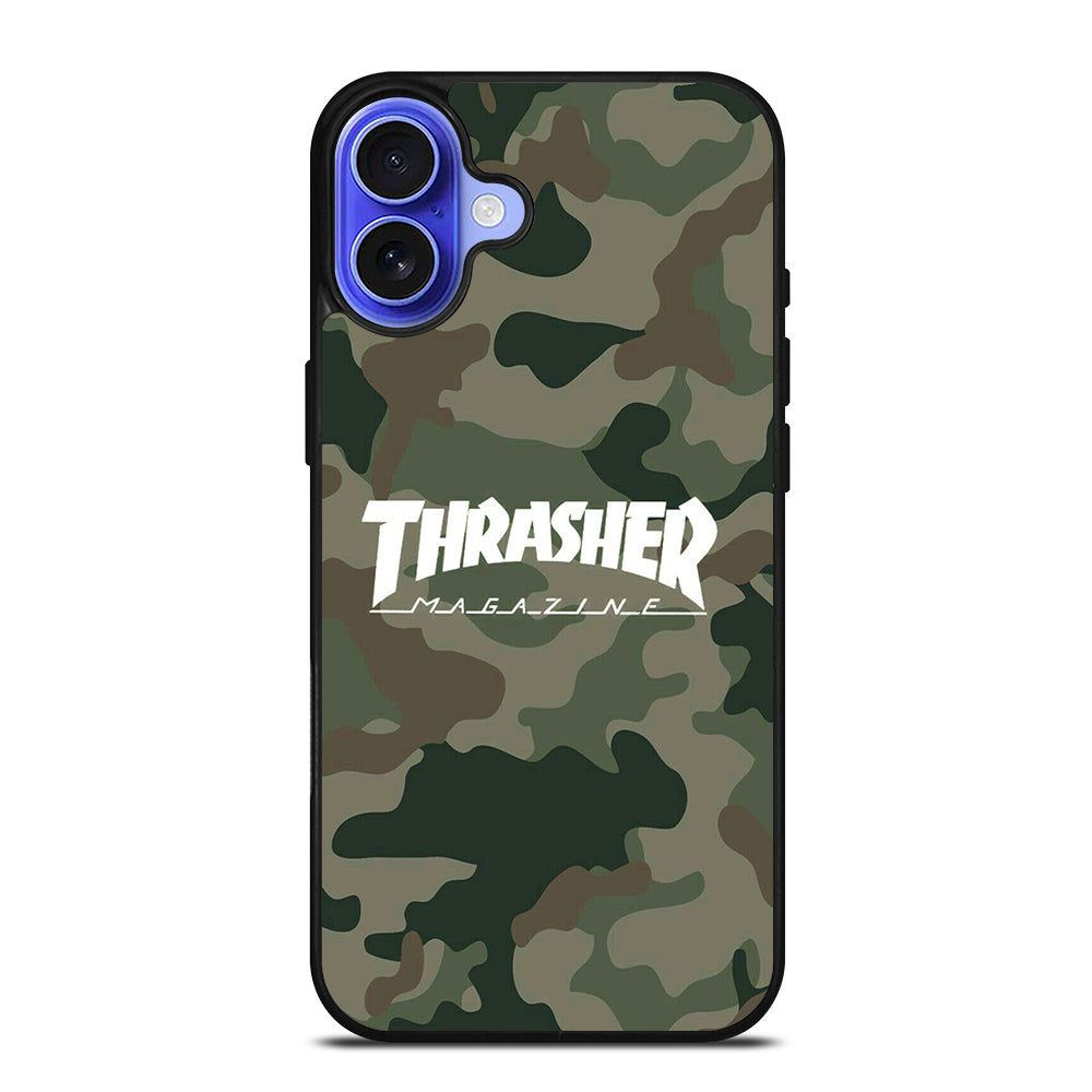 SKATEBOARD THRASHER CAMO LOGO iPhone 16 Case Cover