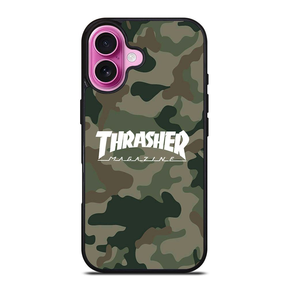 SKATEBOARD THRASHER CAMO LOGO iPhone 16 Plus Case Cover