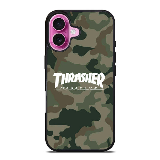 SKATEBOARD THRASHER CAMO LOGO iPhone 16 Plus Case Cover
