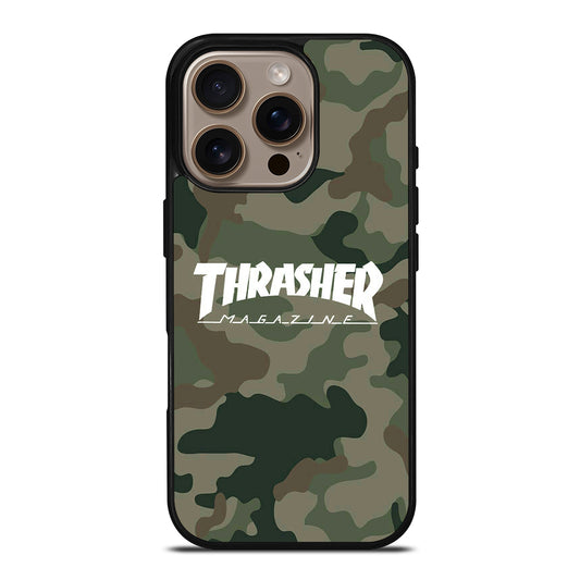 SKATEBOARD THRASHER CAMO LOGO iPhone 16 Pro Case Cover