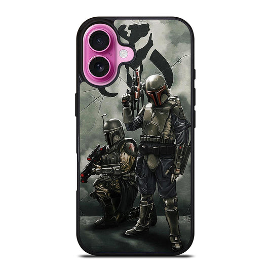STAR WARS BOBA FETT MANDALORIAN ART iPhone 16 Plus Case Cover