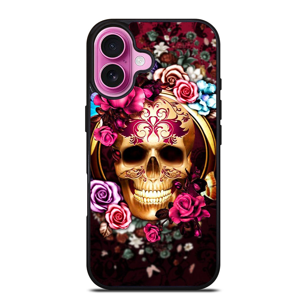 SUGAR SKULL FLORAL iPhone 16 Plus Case Cover