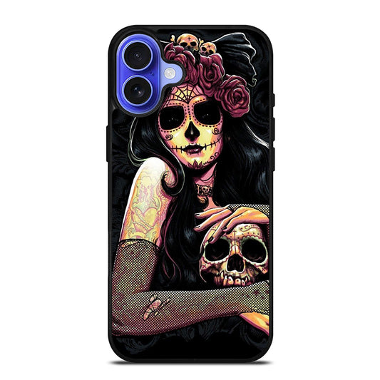 SUGAR SKULL GIRL iPhone 16 Case Cover