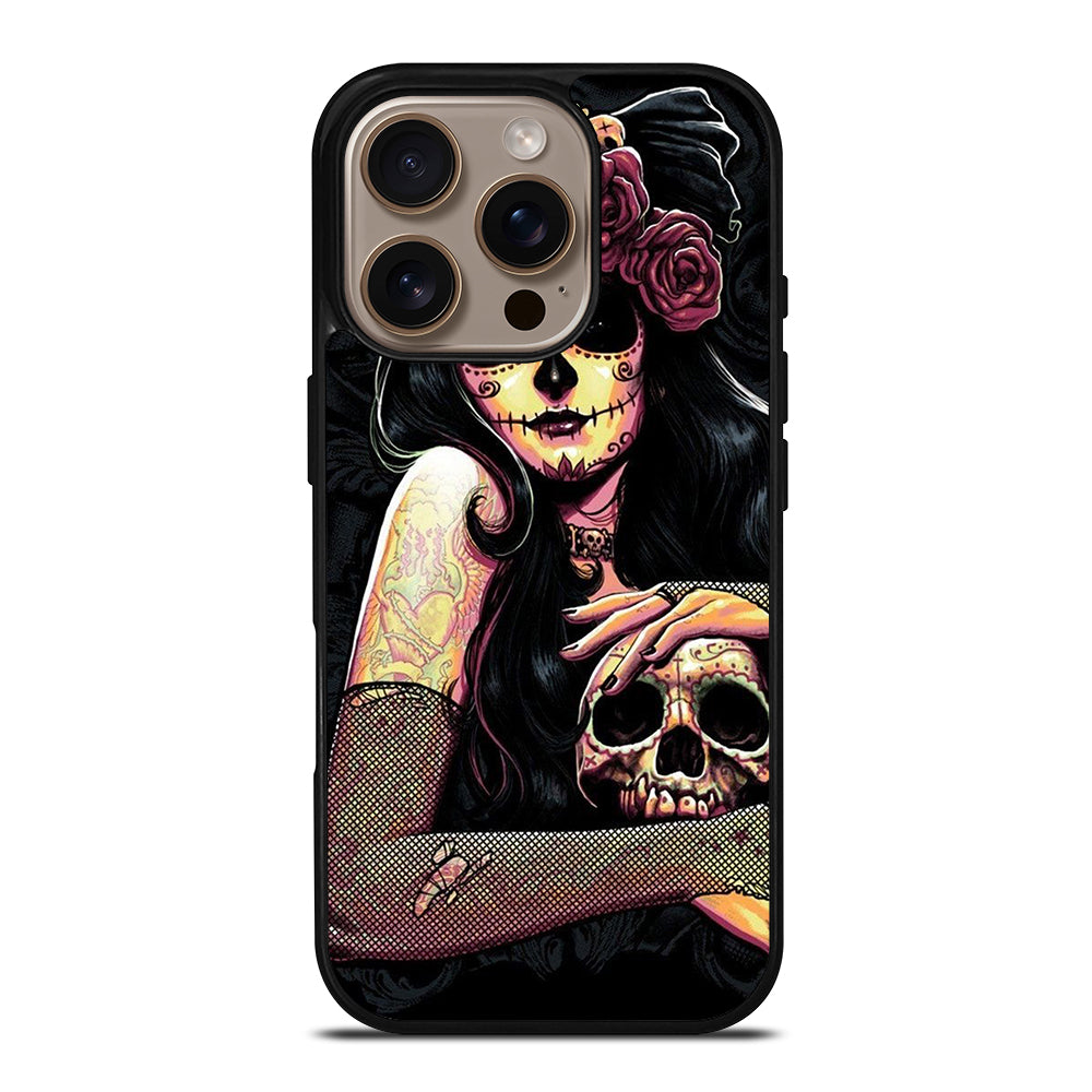 SUGAR SKULL GIRL iPhone 16 Pro Case Cover