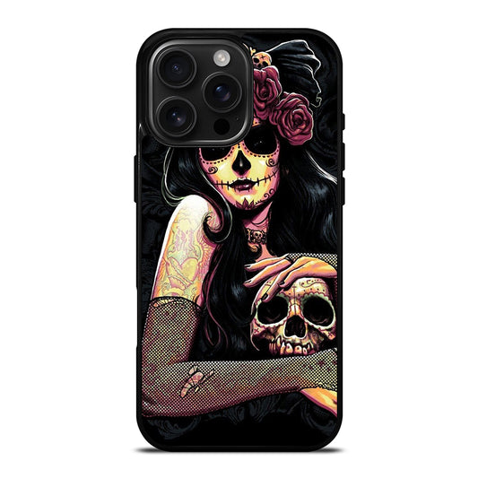 SUGAR SKULL GIRL iPhone 16 Pro Max Case Cover