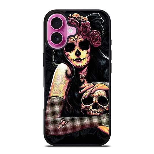 SUGAR SKULL GIRL iPhone 16 Plus Case Cover