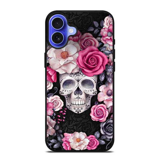 SUGAR SKULL ROSE iPhone 16 Case Cover