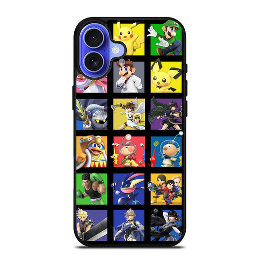 SUPER SMASH BROS VIDEO GAME iPhone 16 Case Cover