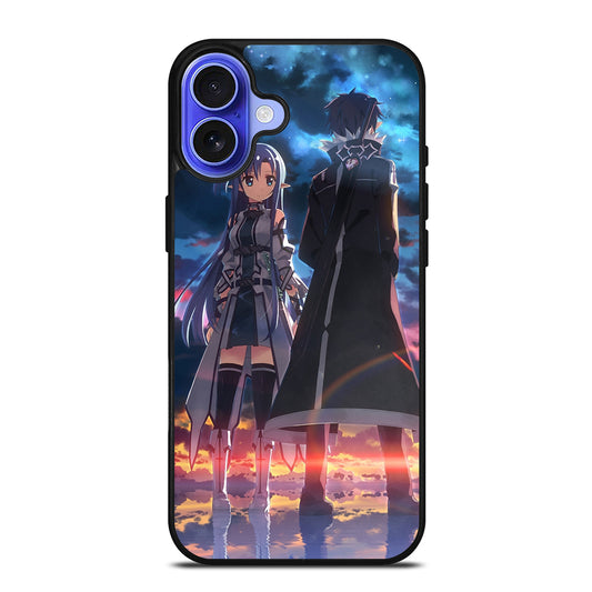 SWORD ART ONLINE ANIME KIRITO AND ASUNA iPhone 16 Case Cover