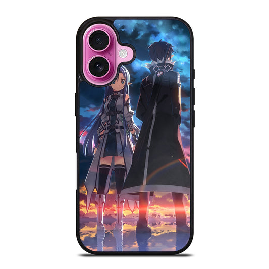 SWORD ART ONLINE ANIME KIRITO AND ASUNA iPhone 16 Plus Case Cover