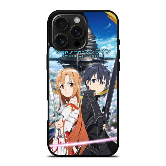SWORD ART ONLINE KIRITO AND ASUNA ANIME iPhone 16 Pro Max Case Cover