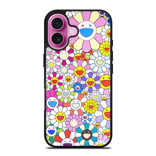 TAKASHI MURAKAMI FLOWERS PATTERN iPhone 16 Plus Case Cover