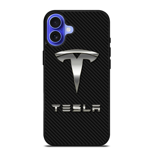 TESLA CARBON LOGO iPhone 16 Case Cover