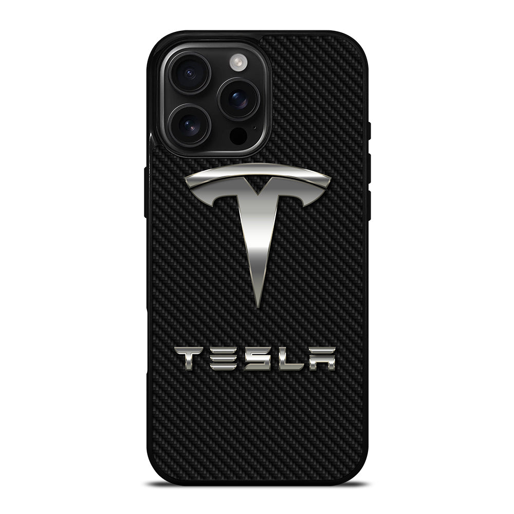 TESLA CARBON LOGO iPhone 16 Pro Max Case Cover