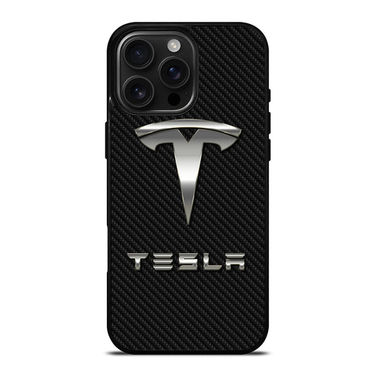 TESLA CARBON LOGO iPhone 16 Pro Max Case Cover