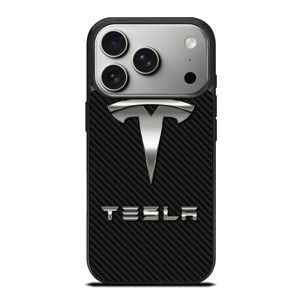 TESLA CARBON LOGO iPhone 17 Pro Case Cover