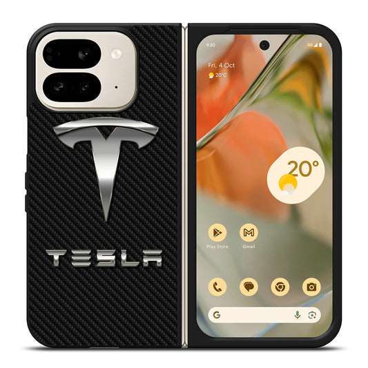 TESLA CARBON LOGO Google Pixel 9 Pro Fold Case Cover