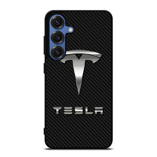 TESLA CARBON LOGO Samsung Galaxy S25 Case Cover