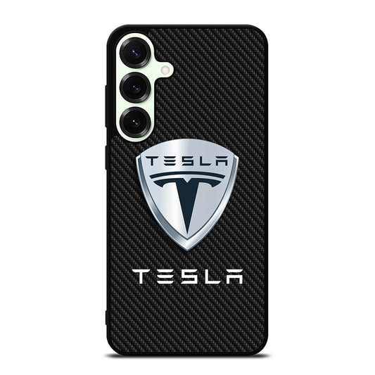 TESLA LOGO CARBON Samsung Galaxy S25 Plus Case Cover