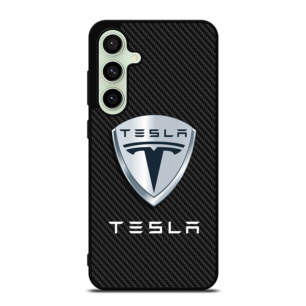 TESLA LOGO CARBON Samsung Galaxy S24 FE Case Cover