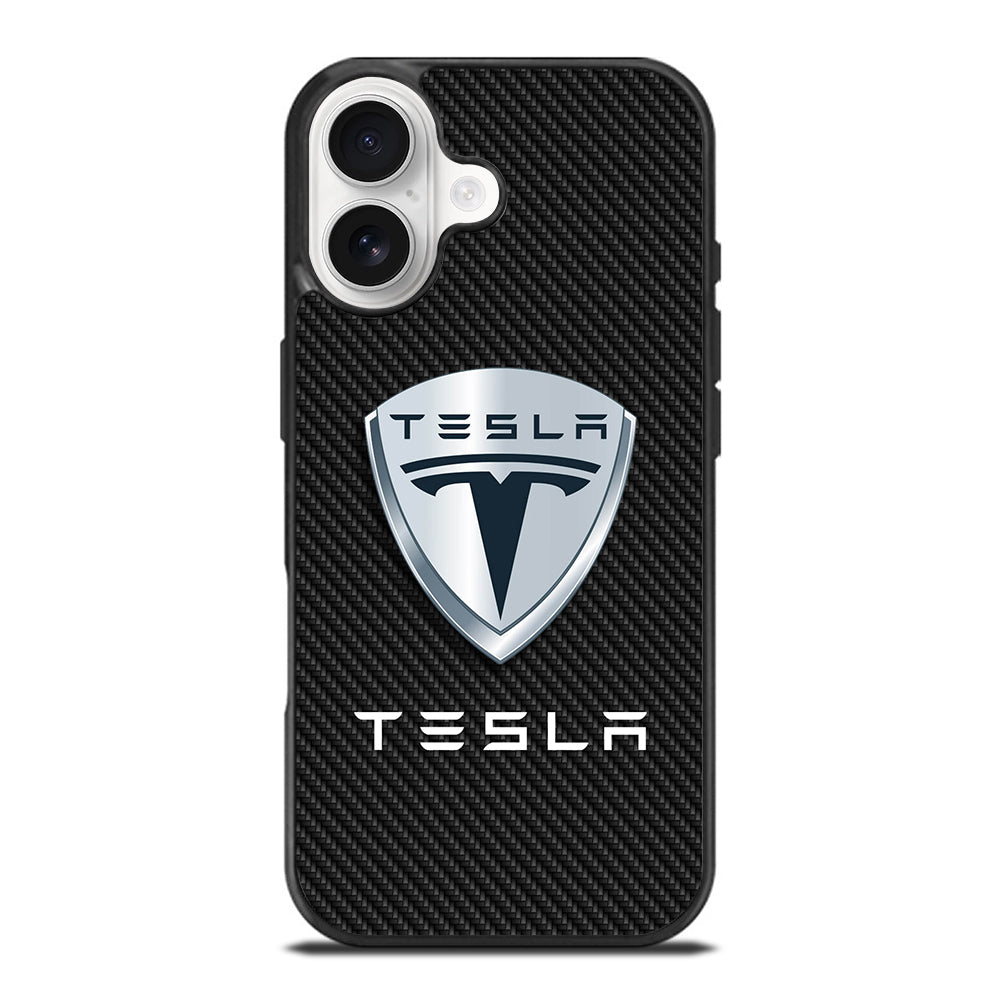 TESLA LOGO CARBON iPhone 17 Case Cover