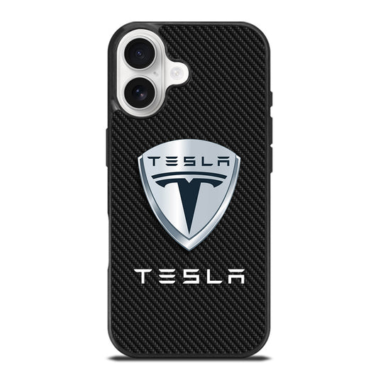 TESLA LOGO CARBON iPhone 17 Case Cover