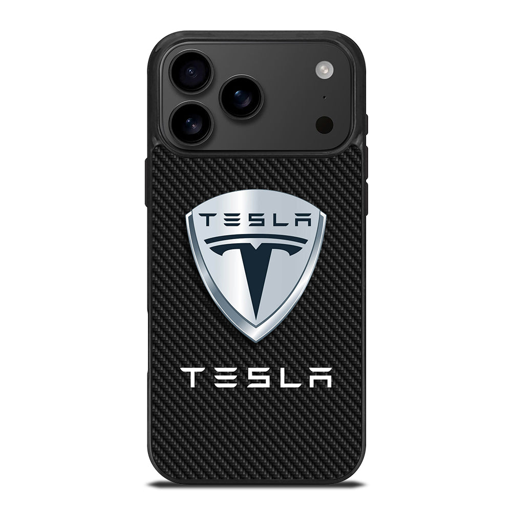 TESLA LOGO CARBON iPhone 17 Pro Max Case Cover