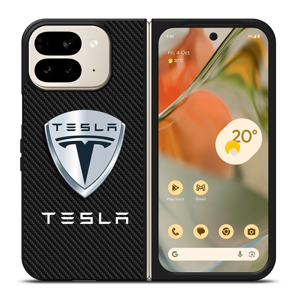 TESLA LOGO CARBON Google Pixel 9 Pro Fold Case Cover