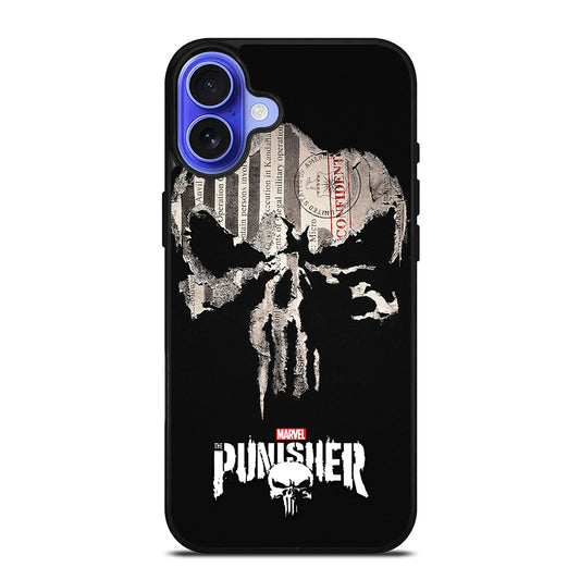 THE PUNISHER MARVEL SKULL LOGO 1 iPhone 16 Case Cover