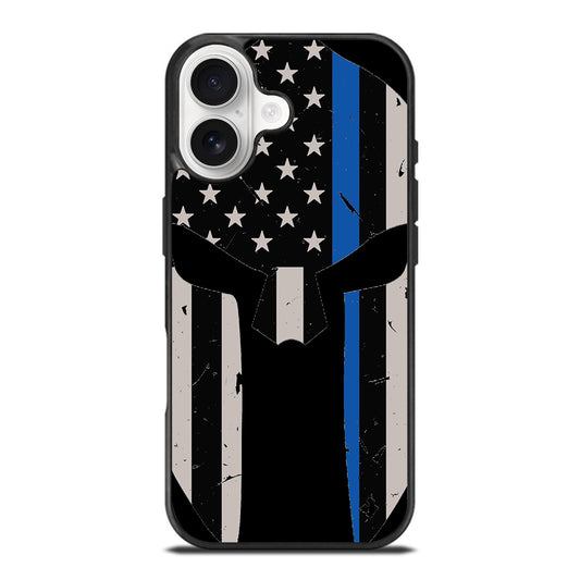 THIN BLUE LINE PUNISHER SKULL 1 iPhone 17 Case Cover