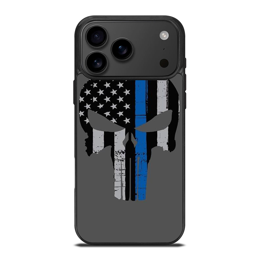 THIN BLUE LINE PUNISHER SKULL 2 iPhone 17 Pro Max Case Cover