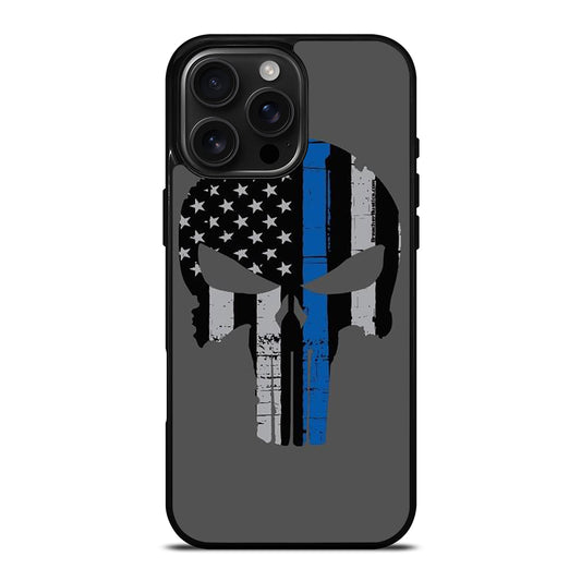 THIN BLUE LINE PUNISHER SKULL 2 iPhone 16 Pro Max Case Cover