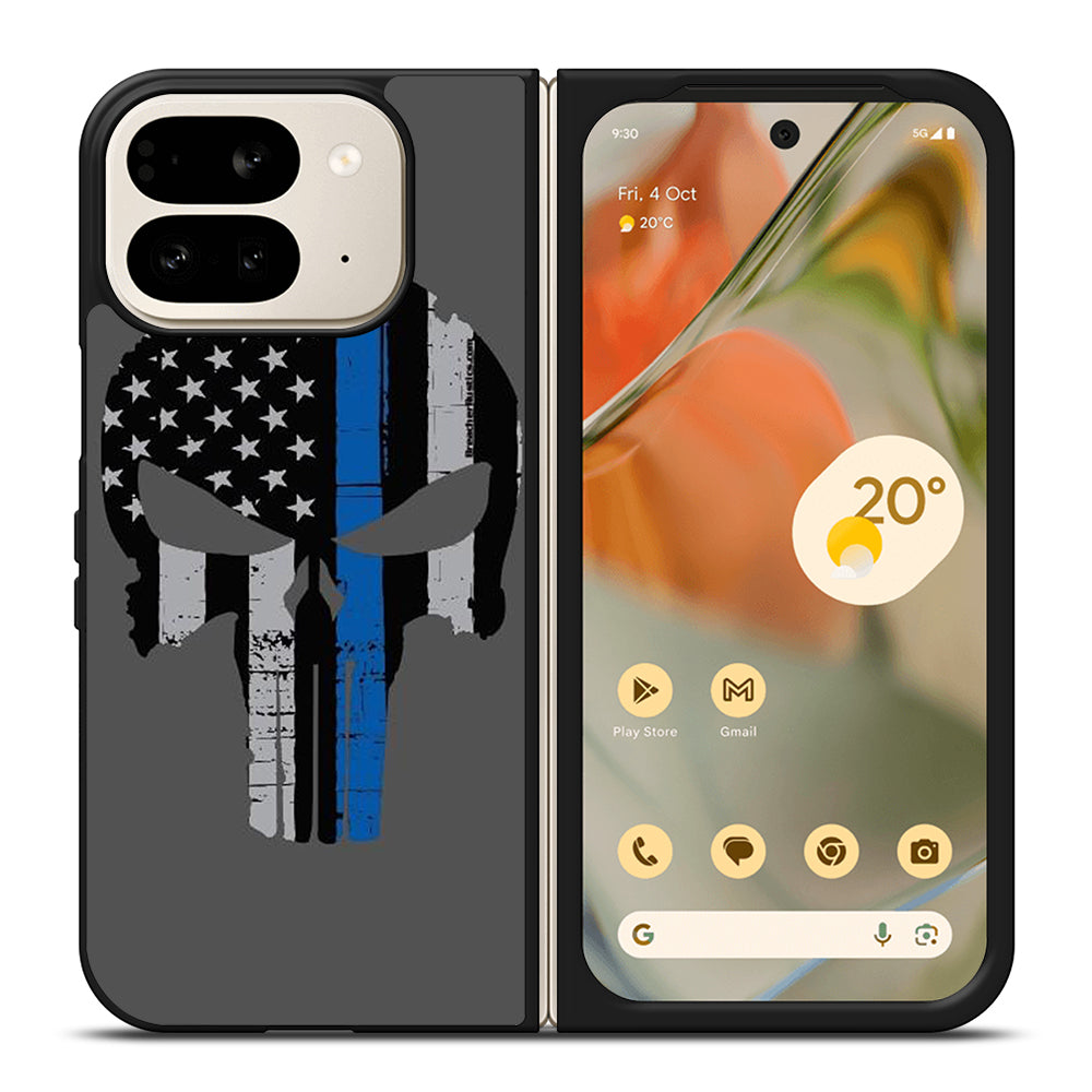 THIN BLUE LINE PUNISHER SKULL 2 Google Pixel 9 Pro Fold Case Cover