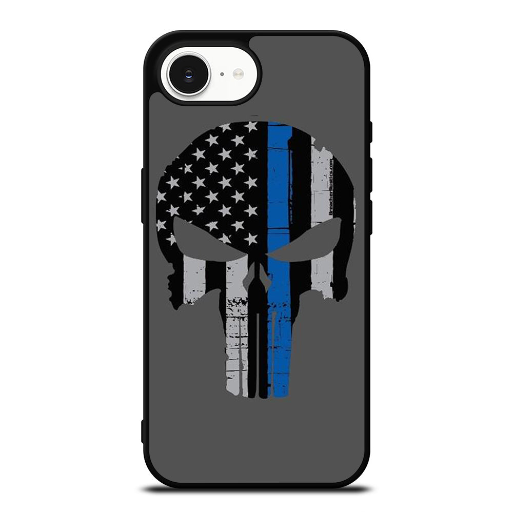 THIN BLUE LINE PUNISHER SKULL 2 iPhone 16e Case Cover