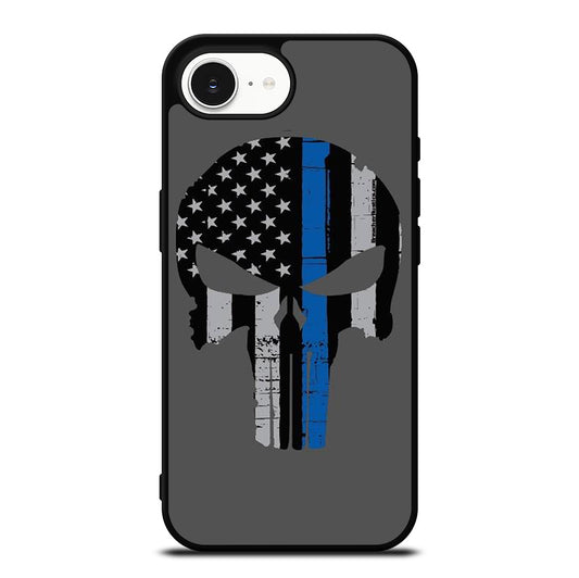 THIN BLUE LINE PUNISHER SKULL 2 iPhone 16e Case Cover