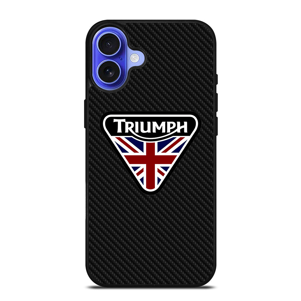 TRIUMPH MOTORCYCLE LOGO CARBON iPhone 16 Case Cover