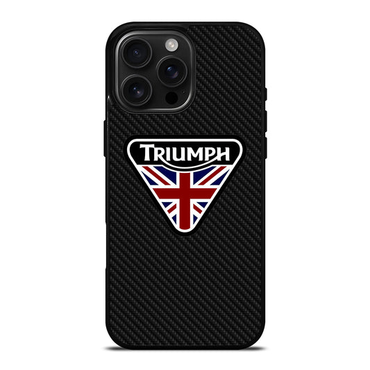 TRIUMPH MOTORCYCLE LOGO CARBON iPhone 16 Pro Max Case Cover